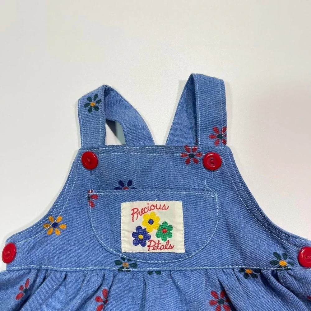 Vintage 90s Precious Petals‎ Denim Dress